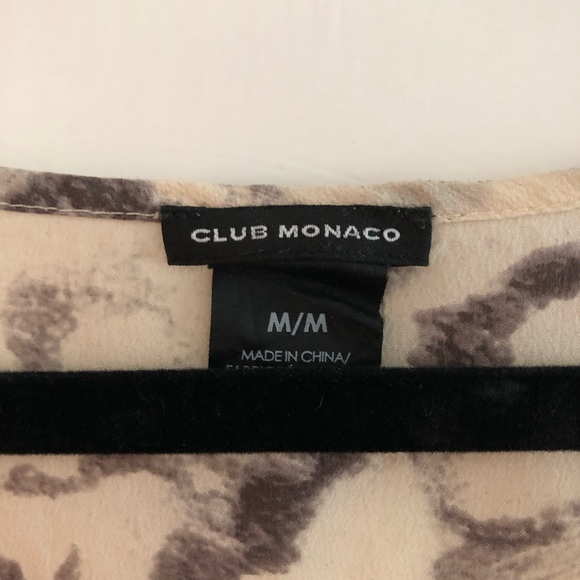 Club Monaco cream silk patterned blouse, medium - Picture 2 of 11